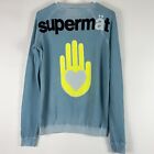 Freecity Supervintage Blue Supermat Giant Open Hand Sweatshirt Women&#39;s S New
