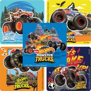 15 Hot Wheels Monster Trucks Shake Up Stickers, 2.5" x 2.5" each