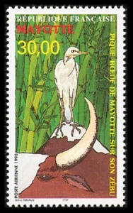 MAYOTTE DOMESTIC ANIMAL ZEBU BIRD EGRET MNH issue 1998 #C3 Mi 45 AIR HI CAT - Picture 1 of 1