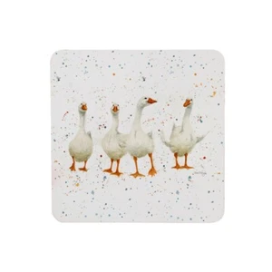 Set of 4 Gift Boxed Easy Wipe Clean Bree Merryn Goose Women Laminated Coasters - Picture 1 of 1