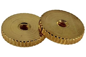 Steel ABR-1 Bridge Thumbwheels with coarse knurling fits USA Gibsons Gold - Picture 1 of 2