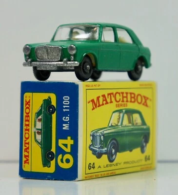 Matchbox ruedas regulares #64 B1 - MG 1100 - 1966 E4 caja casi nueva/nm - 6401 Foto 1 de 4