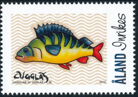 Aland 2012 My Aland by artist Caroline Ugglas Fish, Perch MNH / UNM Cover