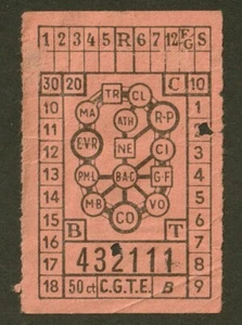 VINTAGE C.G.T.E COMPAGNIE GENEVOISE des TRAMWAYS ÉLECTRIQUES SWISS TRAM TICKET - Foto 1 di 1