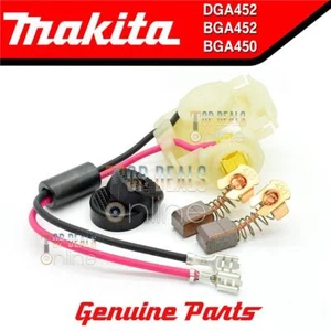 Genuine Makita BGA450 BGA452 DGA452 Brush Holder + Caps & CB430 Carbon Brushes - Picture 1 of 1