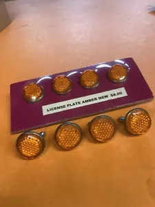 ¡NUEVO JUEGO DE 8 SUJETADORES DE PLACA REFLECTOR ÁMBAR ESTILO VINTAGE! - Imagen 1 de 3