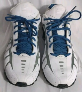 Nike Shox O'leven Flywire Blue And White Sneakers Size 10 - Picture 1 of 9