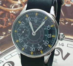 Watch Marriage 3602 OPEN FACE Dress Men Wristwatch MOLNIJA 18Jewels PILOT Style - Picture 1 of 12