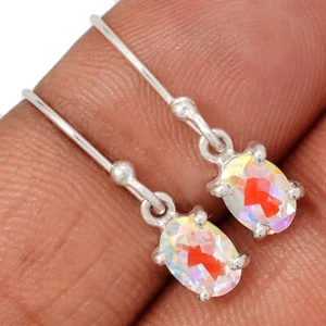 Treated Mercury Mystic Topaz 925 Sterling Silver Earrings Jewelry CE47740 - Picture 1 of 1