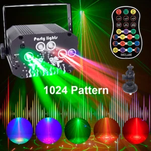 1024Pattern Laser Projector LED Stage Light RGB Disco DJ KTV Show Party Lighting - Picture 1 of 12