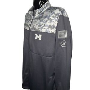 MICHIGAN WOLVERINES Jacket Mens Full Zip 3XL Gray Digital Camo OHT Military NCAA