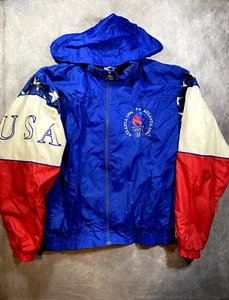 Giacca a vento vintage rara Atlanta 1996 USA Olimpiadi starter color block uomo XL - Foto 1 di 14