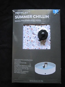 Portable PVC Pet Swimming Pool Pet Play Summer Chillin Small folding dog pool - Picture 1 of 6