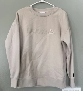 Reebok Women's Athleisure Cream Crew Stylish Sweatshirt Small Black - Picture 1 of 4