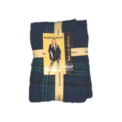 Woolrich Acogedora Manta Envoltura Poncho Mantón Brook Manta a Cuadros Punto Dobladillo  Foto 1 de 3