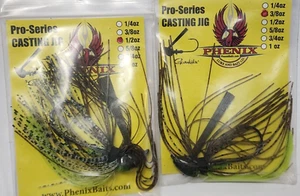 TWO 2 Phenix Pro-Series Casting Jigs Big Fish delight 3/8 1/2 oz B-Hite Flipping - Picture 1 of 10