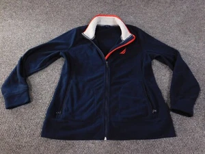 Nautica Womens Sweater Medium Blue zip nautical classic retro quilited - Picture 1 of 12