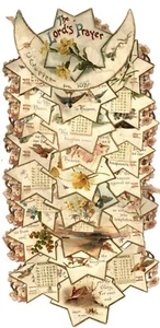 1897 THE LORD'S PRAYER calendar, R Tuck, die cut shaped panels designed to hang - Picture 1 of 4
