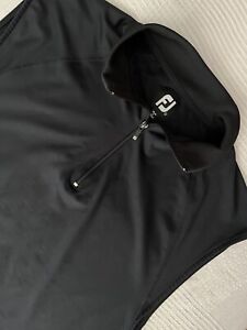 FootJoy FJ Black 1/4 Zip Golf Vest Men's Size Large/L Sleeveless Performance
