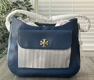 Tory Burch Mercer Slouchy Women’s Hobo Bag Tidal Wave/ 416 Color, Style # 31386 - Picture 1 of 10