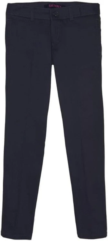 Pantalón de pierna recta de sarga elástica cintura ajustable French Toast para niñas Foto 1 de 1