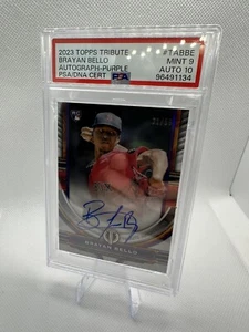 2023 Topps Tribute Brayan Bello Purple Rookie Auto Autograph RC #31/50 PSA 9 - Picture 1 of 2