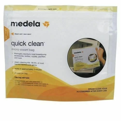 C4 Medela Breast Feed Quick Clean Micro-steam Bags 5 Count 100 Uses