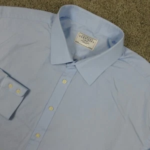 Charles Tyrwhitt Shirt Mens 4XL 20 37 Blue Solid Cotton Dress Button Up EUC - Picture 1 of 10