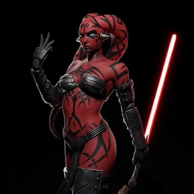 Darth Talon 3D Printed Figure | Star Wars Sith Twi'lek Figure, Unpainted - Image 1 of 4