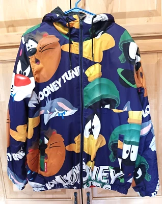 Members Only-Looney Tunes-Full Zipped Hooded Jacket-Size M 27" length/46" Chest - Image 1 of 4