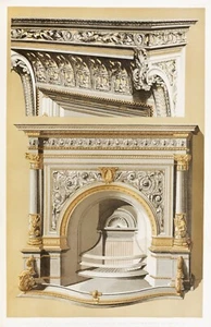 13943. Póster de decoración. Diseño de pared interior de habitación. Arte renacentista. Chimenea elegante - Imagen 1 de 1