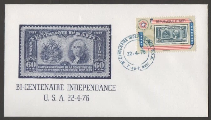 HAITÍ 1976 PRIMER DÍA PORTADA BICENTENARIO AMERICANO  Foto 1 de 1