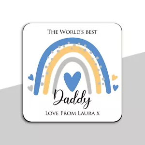 Personalised Daddy Dad Name Wooden Drinks Coaster Mat Gift Idea - Picture 1 of 1