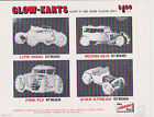 VINTAGE AD SHEET #2601 - LINDBERG GLOW KARTS MODEL CARS