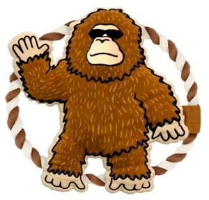 Bigfoot Dog 9" Flyer Toy Sasquatch Oxford Cloth Stuffing & Squeaker Flying Disc - Picture 1 of 3