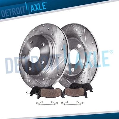 Rotores traseros perforados y pastillas de freno de cerámica para Jeep Grand Cherokee 1999-2004 Foto 1 de 4