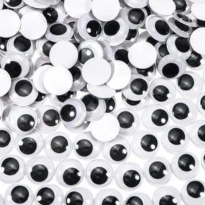TOAOB 100 Pezzi Occhi Autoadesivio Finti Adesivi Nero Bianca 25 mm Plastica R - Foto 1 di 7