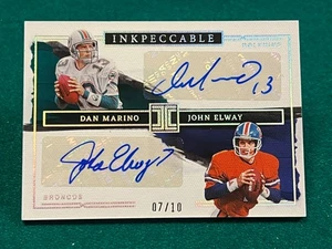 7/10 John Elway Dan Marino 2023 Impeccable Inkpeccable Dual Auto Jersey # HOF - Picture 1 of 2