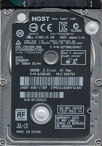 HGST 500GB 2.5" SATA Internal HDD 3GB/s 655-1730F (OEM) - Afbeelding 1 van 1