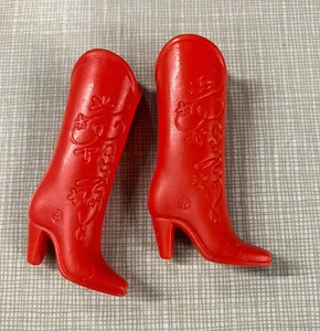 Vintage Barbie Puppe Western ROT Cowboystiefel - Bild 1 von 2