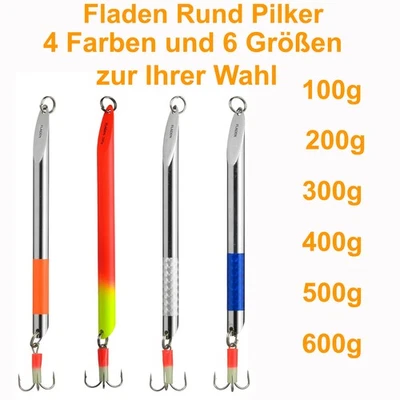 Fladen Rund Norwegenpilker 100g bis 600g Speed Norwegen Pilker für Flunder - Bild 1 von 4