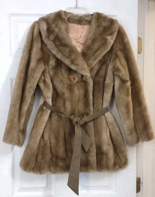 Abrigo Vintage Aleutiano Imitación Piel Estilo por Dubrowsky y Joseph Talla 12 Bolsillos Foto 1 de 4