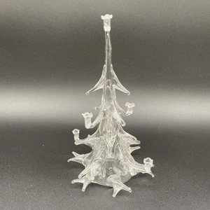 Hand Blown Parise Vetro Italy Clear Art Glass Christmas Tree - Picture 1 of 20