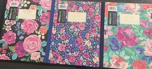 3 x DOT-RULED Mintgreen Floral Notes Composition 100-Sheet Note Book, mix-match - Picture 1 of 9