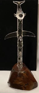 North West Coast Glass Totem Sculpture 1990s ~ 14” - Picture 1 of 9
