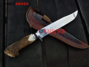 Rare Custom Handmade Crown stag Hunting knife made of D2 steel mirror polished - Picture 1 of 5