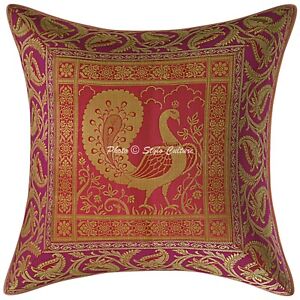 Bohemian Cushion Cover Brocade Jacquard Peacock Decor Pillow Cover Case