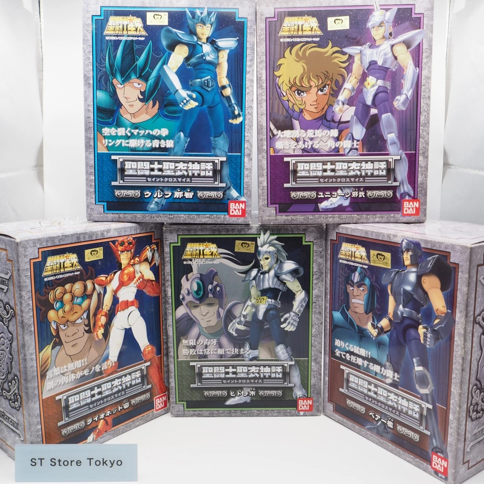 Figura de tela BANDAI Saint Seiya Myth conjunto de 5 unicornio león lobo hidra oso Foto 1 de 4