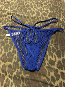 VS Very Sexy Black Fishnet Gold Hardware Open Back Cheeky NWT - Picture 1 of 12