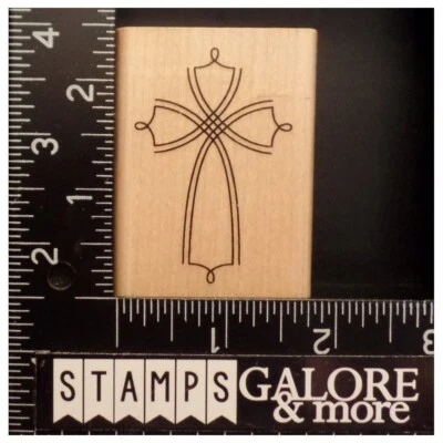 Stampendous Rubber Stamps H247 CALIGRAPHY CROSS JESUS CHURCH RELIGIOUS #W23 — 第 1/2 张图片